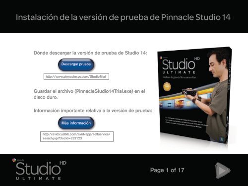 InstalaciÃ³n De La VersiÃ³n De Prueba De Pinnacle Studio 14
