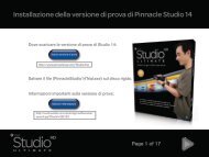 Installazione della versione di prova di Pinnacle Studio 14