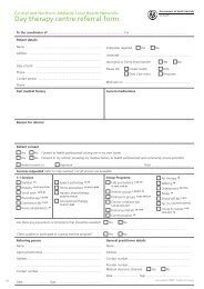 Day therapy centre referral form - Falls Prevention in SA