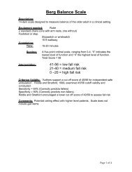 Berg Balance Scale - Falls Prevention in SA