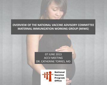 NVAC Maternal Immunization Working Group Overview - HRSA
