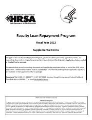 Faculty Loan Repayment Program Package Forms - HRSA