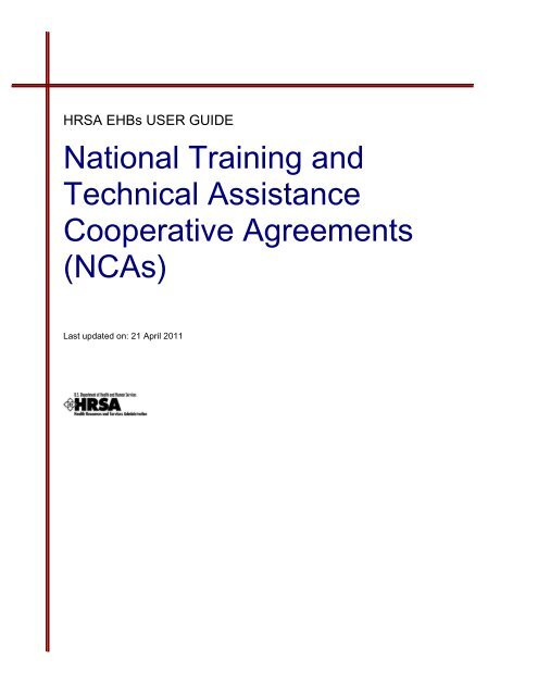 (NCAs) Applicant User Guide - HRSA