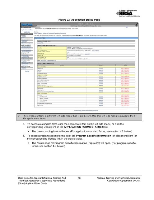 (NCAs) Applicant User Guide - HRSA