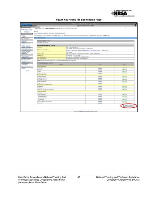 (NCAs) Applicant User Guide - HRSA