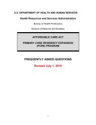Primary Care Residency Expansion (PCRE) Program - HRSA