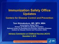 Vaccine safety monitoring and Immunization Safety Office ... - HRSA