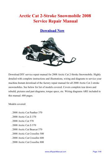 Arctic Cat 2-Stroke Snowmobile 2008 Service ... - eRepairManual.com