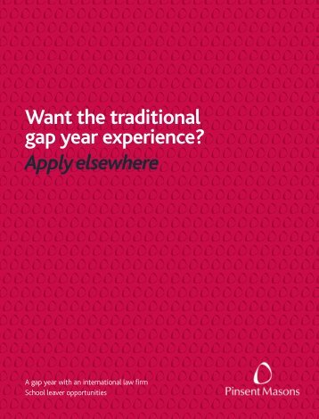 Gap Year Programme Brochure - Pinsent Masons