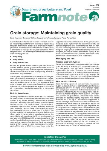 Maintaining grain quality - Department of Agriculture and Food