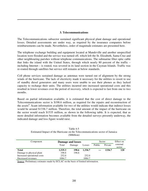 Jamaica: Macro-Socio-Economic and Environmental Assessment of ...