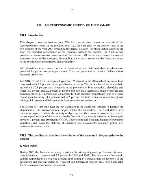 Jamaica: Macro-Socio-Economic and Environmental Assessment of ...