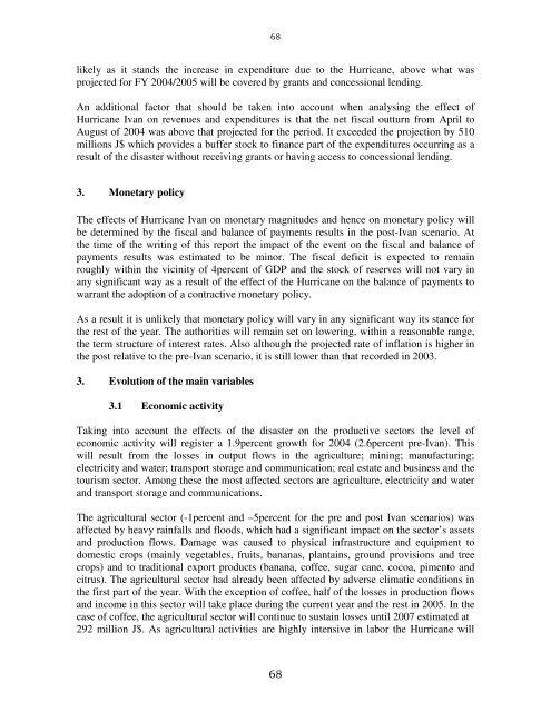 Jamaica: Macro-Socio-Economic and Environmental Assessment of ...