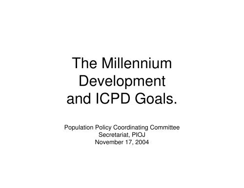 Millennium Development Goals - Planning Institute of Jamaica