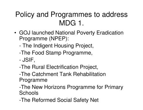 Millennium Development Goals - Planning Institute of Jamaica