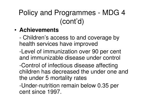 Millennium Development Goals - Planning Institute of Jamaica