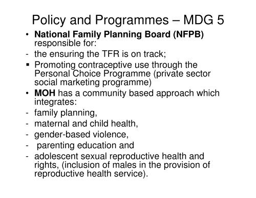 Millennium Development Goals - Planning Institute of Jamaica