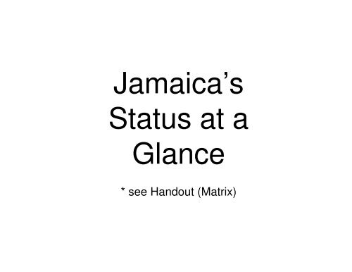 Millennium Development Goals - Planning Institute of Jamaica