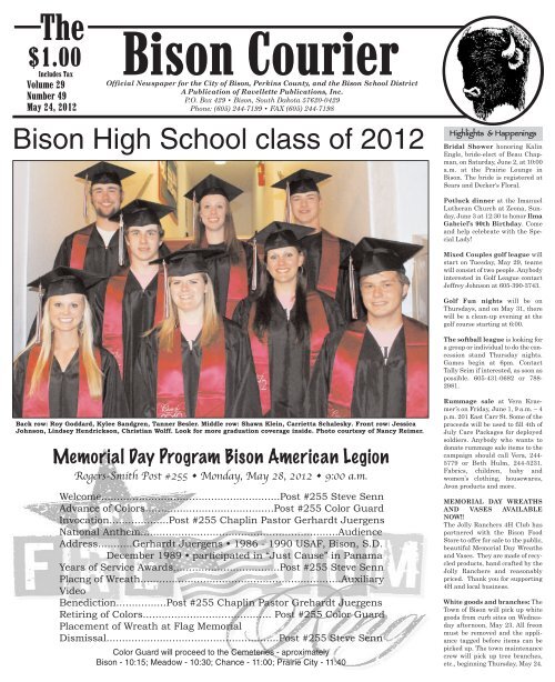 Bison High School class of 2012 Pioneer Review