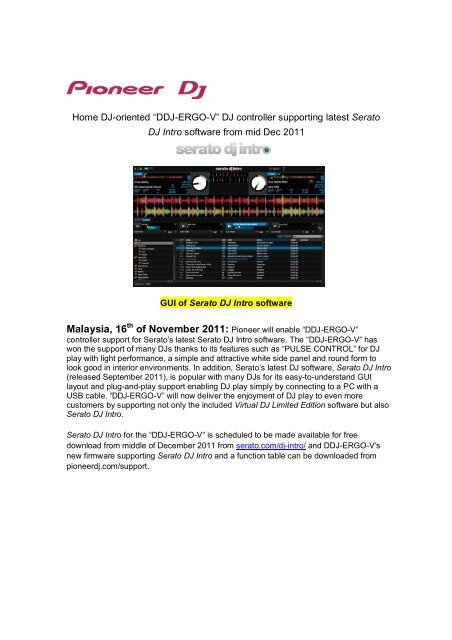 DDJ-ERGO-V, Serato.pdf - Pioneer