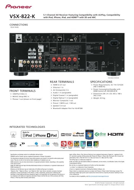 VSX-822-K - Pioneer