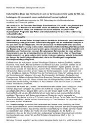 Pressebericht der Wendlinger Zeitung vom 06.07.2011