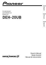 DEH-20UB - Pioneer Electronics