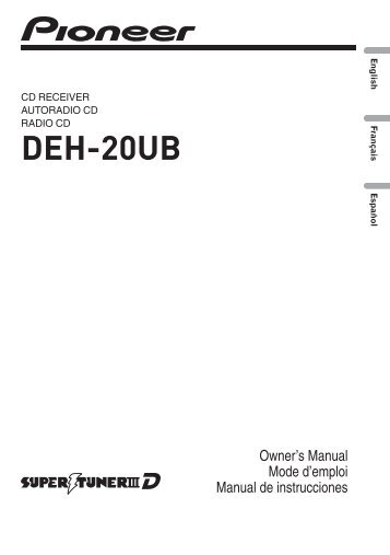 DEH-20UB - Pioneer Electronics