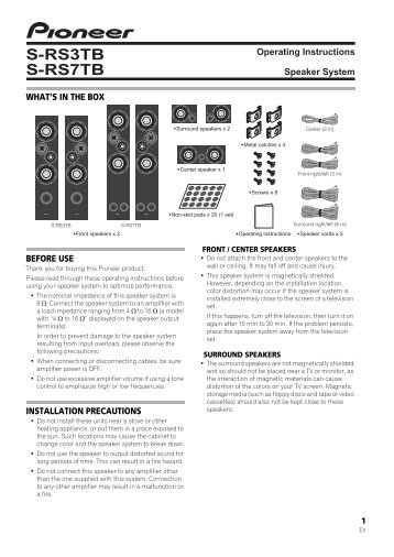 S-RS3TB S-RS7TB - Pioneer Electronics