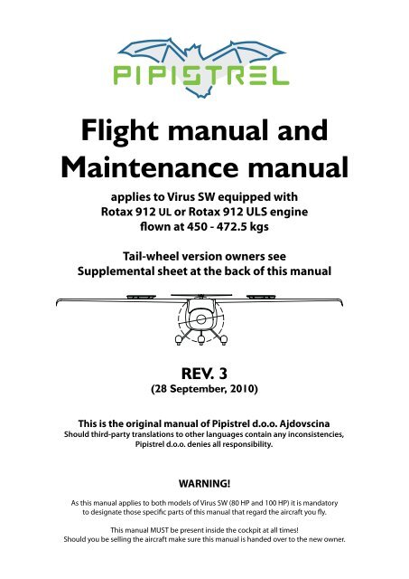 Virus Sw Manual Eng 472 5 V3 Pdf Pipistrel