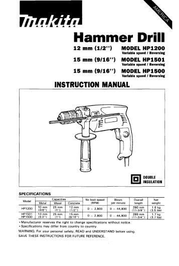 Makita Hammer drill HP1500 - Pirate4x4.Com