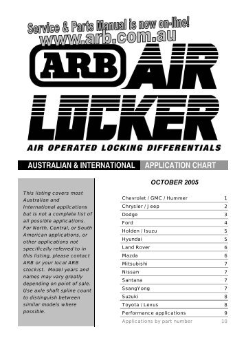 International ARB Application Catalogue - Pirate4x4.Com