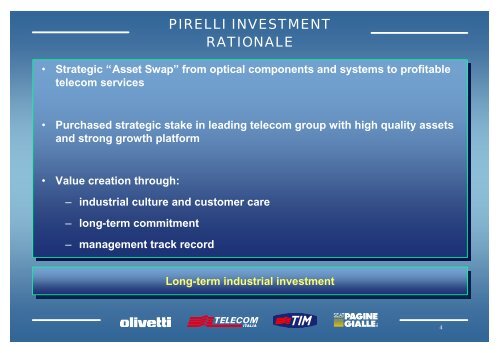 Presentazione Olivetti - telecom Italia, Milano 27 settembre 2 - Pirelli