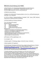 Öffentliche Ausschreibung nach VOB/A - Stadt Pirmasens