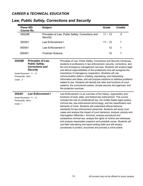 Grades 9-12 Course Catalog - Plano Independent School District