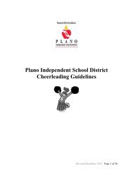 Cheerleader Guidelines - Plano Independent School District