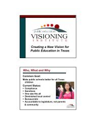 Creating a New Vision for Public Education in Texas