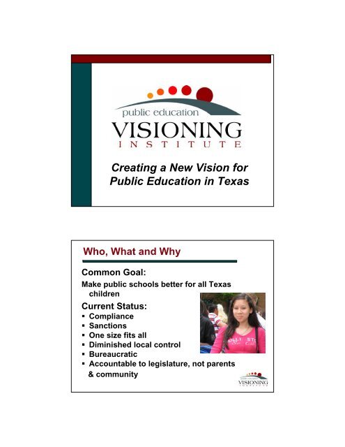 Creating a New Vision for Public Education in Texas