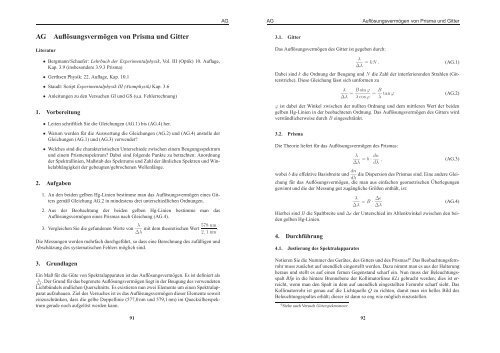 Physikalisches Praktikum fÂ¨ur Physiker - Physikalisches Institut