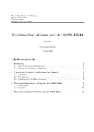 Neutrino-Oszillationen und der MSW-Effekt - Physikalisches Institut ...