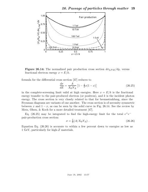 26. passage of particles through matter - Particle Data Group