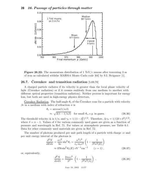 26. passage of particles through matter - Particle Data Group