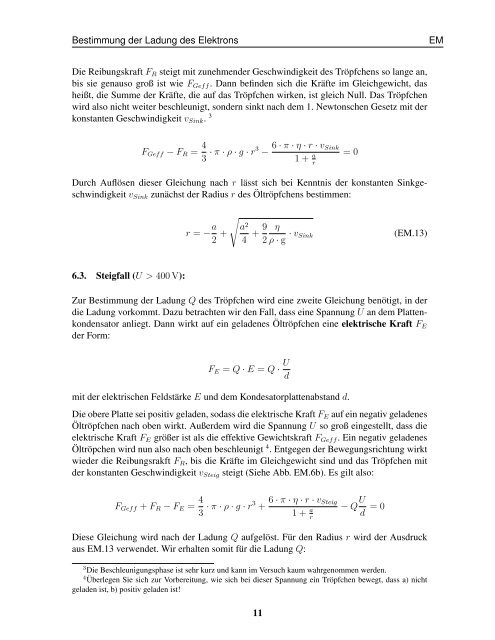 EM Spezifische Ladung des Elektrons