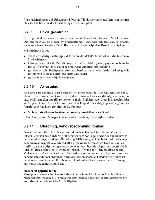 Äldreomsorgens verksamhetsplan 2011 - Piteå kommun