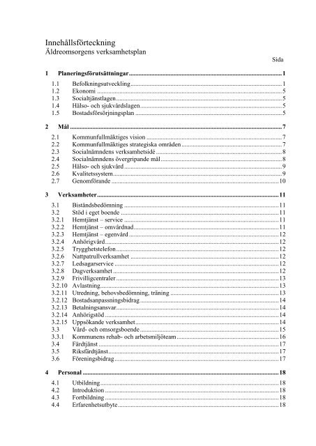 Äldreomsorgens verksamhetsplan 2011 - Piteå kommun