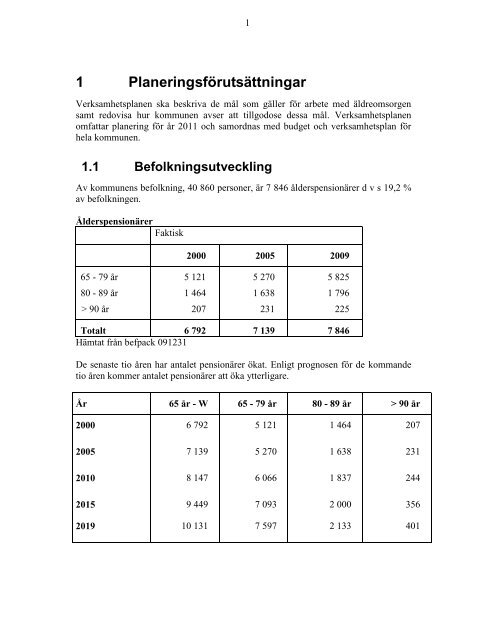 Äldreomsorgens verksamhetsplan 2011 - Piteå kommun