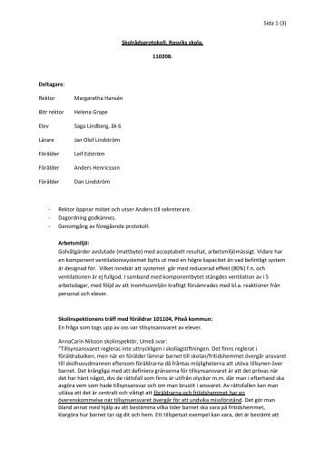Skolrådsprotokoll 2011-02-08 (pdf, 279 kb, nytt ... - Piteå kommun