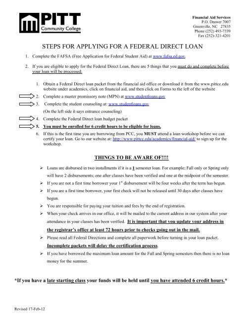 Direct Loan Request Form