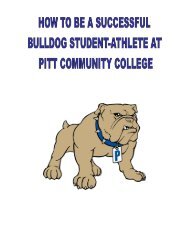 pcc athletics student handbook - Pitt Community College