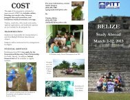 Belize Brochure - Pitt Community College